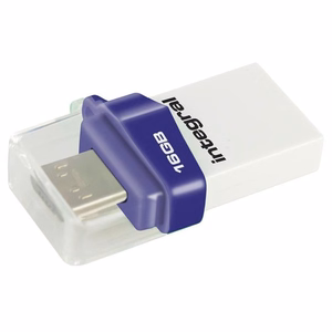 Integral Micro Fusion USB 3.0 OTG zibatmiņa ar USB-A un Micro-USB, 16 GB, balta