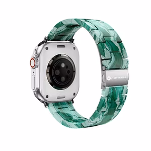 FORCELL F-DESIGN FA04 marmora tekstūras sveķu siksniņa APPLE pulkstenim 38 / 40 / 41 mm zaļa