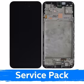 LCD displejs saderīgs ar Samsung A155 A15 4G / A156 A15 5G melns ar rāmi (Service Pack)