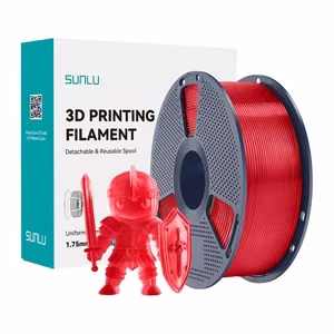 Sunlu PLA+ filaments (caurspīdīgi sarkans)