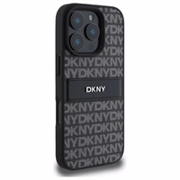 DKNY tekstūras raksta svītrains viedtālruņa apvalks iPhone 16 Pro - melns