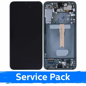 LCD displejs saderīgs ar Samsung S906 S22 Plus ar rāmi / zaļš / (Service Pack)
