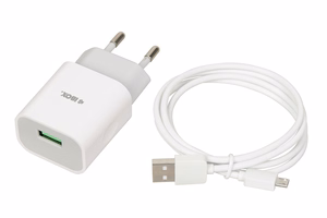 Lādētājs iBOX C-41 USB 2A, 1 USB ports, microUSB kabelis, balts