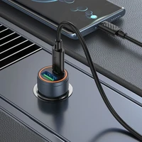 Automobiļa lādētājs Hoco USB A + USB C PD QC3.0 3A 30W Z57A metāla pelēks