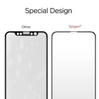 Spigen Glass FC rūdītais stikls ar melnu rāmi iPhone X / XS / 11 Pro