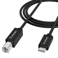 Wozinsky WKDDY2S USB-B - USB-C kabelis 2m - melns