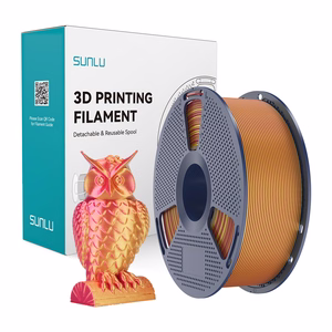 Sunlu PLA+ Silk divu krāsu filaments (sarkans un zeltains)
