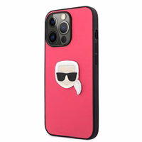 Karl Lagerfeld Ādas Ikonik Karl's Head Metāla apvalks iPhone 13 Pro / 13 6,1\" - rozā