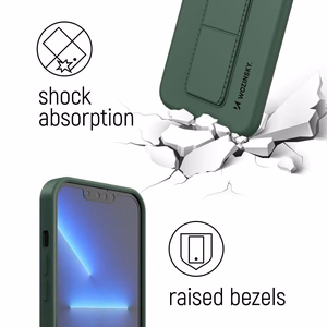 Wozinsky Kickstand Case silicone case with stand Samsung Galaxy S21+ 5G navy blue