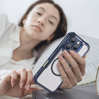 Viedtālruņa apvalks Magnētiskais silikona Līderu sērija iPhone 16 Pro Max (m) - zils