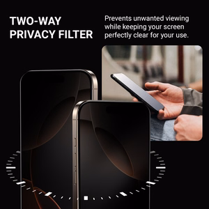 Crong Privacy 3D Armor Glass rūdīts ekrāna aizsargstikls ar privātuma filtru iPhone 17 Pro Max un iPhone 16 Pro Max tālruņiem