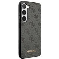 Guess GUHCS23SG4GFGR S23 S911 pelēks/pelēks cietais apvalks 4G Metal Gold Logo