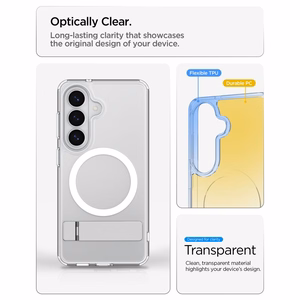Spigen Ultra Hybrid S Mag MagSafe maciņš priekš Samsung Galaxy S26+ - caurspīdīgs un balts