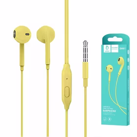 Handsfree Denmen (DR01Y) 3,5mm dzeltens