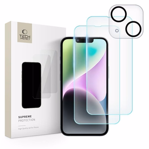 Tech-Protect Supreme Set для iPhone 14 2x закалённое стекло для дисплея / закалённое стекло для камеры