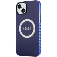 Audi IML Magnētiskais apvalks viedtālrunim iPhone 15 Plus/14 Plus ar lielu logotipu - zils