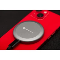 FORCELL F-ENERGY Smart Charge Qi2 15W bezvadu lādētājs ar 150cm noņemamu kabeli saderīgs ar MagSafe sudraba