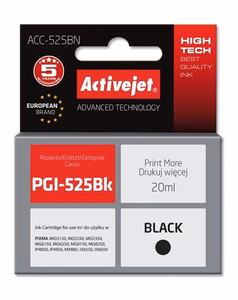 Activejet ACC-525BN – melnas tintes kasetne, aizstāj Canon PGI-525PGBK, 20 ml, Supreme