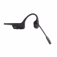 SHOKZ OpenComm2 UC 2025 Upgrade Wireless Bluetooth Bone Conduction Videoconferencing Headset with USB-C Charging Port and USB-A adapter | 16 Hr Talk Time, 29m Wireless Range, 1 Hr Charge Time | Includes Noise Cancelling Boom Mic and Dongle, melns