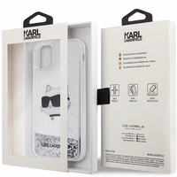 Karl Lagerfeld KLHCN61LNCHCS iPhone 11/XR sudraba/sudraba cietais apvalks Mirdzošs Choupette Galva