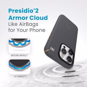 Speck Presidio2 Pro ClickLock MagSafe vāciņš ierīcei iPhone 15 Pro, kokogļu pelēks un vēsas bronzas krāsā
