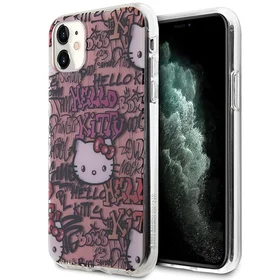 Hello Kitty IML grafiti viedtālruņa apvalks iPhone 11 / Xr - rozā