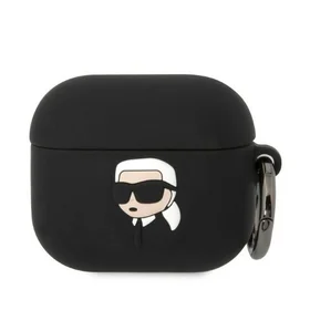 Karl Lagerfeld Silikona Karl Head 3D vāciņš AirPods 3 - melns