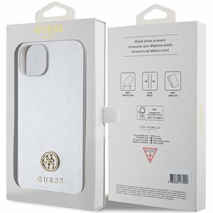 Guess GUHCP15MPS4DGPS iPhone 15 Plus 6.7" sudraba/sudraba cietais apvalks Strass Metāla Logotips