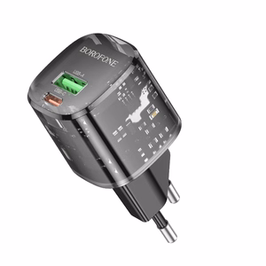 Borofone Сетевое зарядное устройство BN17 Sunlight - USB + Type C - QC 3.0 PD 20W 3A чёрный