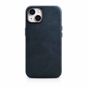 Чехол iCarer Oil Wax Premium Leather для iPhone 14 Plus магнитный кожаный с MagSafe тёмно-синий