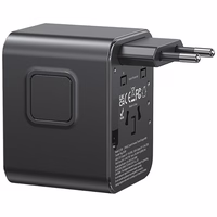 Tīkla lādētājs USAMS Travel Adapter CC308 USB-C + USB-A 17W 4in1 US/AU/EU/UK melns
