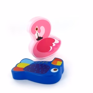 Wooden mix rattles (Flamingo, Toucan), random model selection
