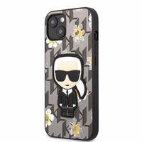 Karl Lagerfeld Ziedu Ikonik Karl viedtālruņa apvalks iPhone 13 mini - pelēks