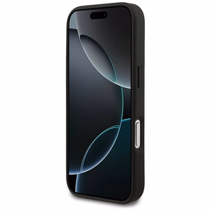 Mercedes ādas lauru lapu svītras magnētiskais viedtālruņa apvalks iPhone 17 Pro - melns