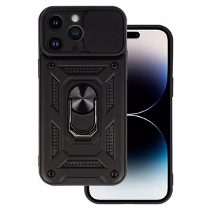 Slide Camera Armor Case for iPhone 15 Pro Max Black