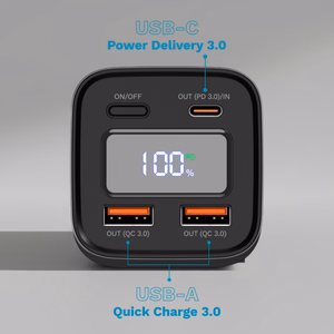 Kruger&Matz litija jonu ārējais akumulators ar QC un PD, 20000 mAh, 100 W