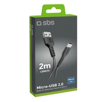 SBS TECABLEMICRO2K USB-A - Micro-USB kabelis 2 m - melns