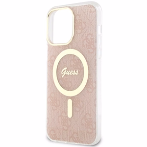 Guess 4G Magnētiskais viedtālruņa apvalks iPhone 14 Pro Max - rozā