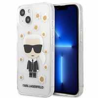 Karl Lagerfeld Flower Ikonik Karl viedtālruņa apvalks iPhone 13 mini - caurspīdīgs