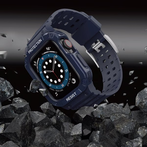 Protect Strap Band for Apple Watch 42/44/45mm Armored Case Strap - Blue