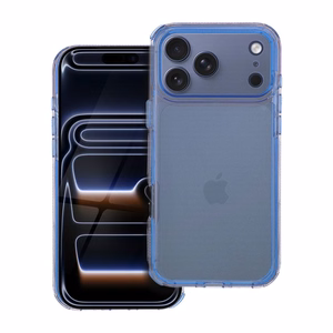 Case for iPhone 17 Pro Max / 18 Pro Max (low camera edge) Matrix Clear blue