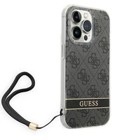 Guess GUOHCP14LH4STK iPhone 14 Pro 6.1 "melns / melns cietais apvalks 4G druka Siksna
