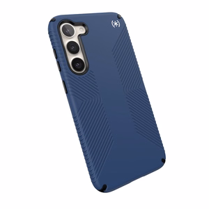 Speck Presidio2 Grip vāciņš ierīcei Samsung Galaxy S23+, ar neslīdošu satvērienu, ar “Coastal Blue / Black” rakstu
