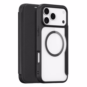 Dux Ducis Skin X Pro viedtālruņa apvalks iPhone 17 Pro Max ar maku, saderīgs ar MagSafe - melns