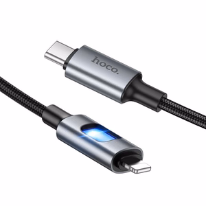 LED Kabelis USB C to Lightning Hoco PD 27W 1,2 m U144 melns