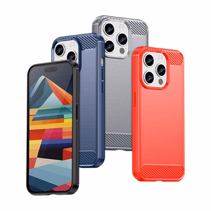 Elastīgs oglekļa raksta viedtālruņa apvalks iPhone 15 Pro Carbon Case - melns