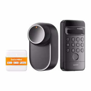 SwitchBot Ultra 3-in-1 smart lock with Hub Mini Matter control panel and Vision keypad