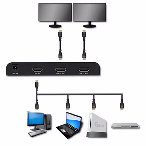 Qoltec 51797 Aktīvs HDMI Sadalītājs 2x HDMI 4K 6Gb/s 60Hz