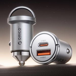Orico MiniRing Pro 45W USB-A + USB-C auto lādētājs - sudrabs