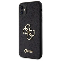 Guess GUHCN61HG4SGK apvalks iPhone 11 / Xr - melns mirdzošs uzraksts Liels 4G